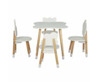 Keezi 5PCS Kids Table and Chairs Set Children Activity Study Play Desk White