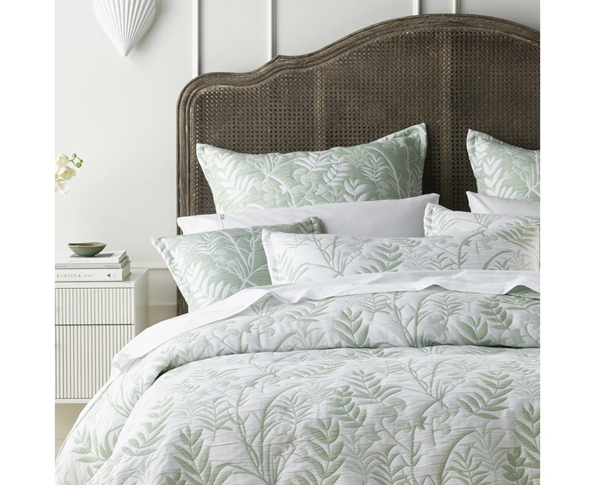 Bianca Eden Double Polyester Bedspread/2x Pillowcases Home Bedding Set Sage