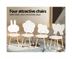 Keezi 5PCS Kids Table and Chairs Set Children Activity Study Play Desk White