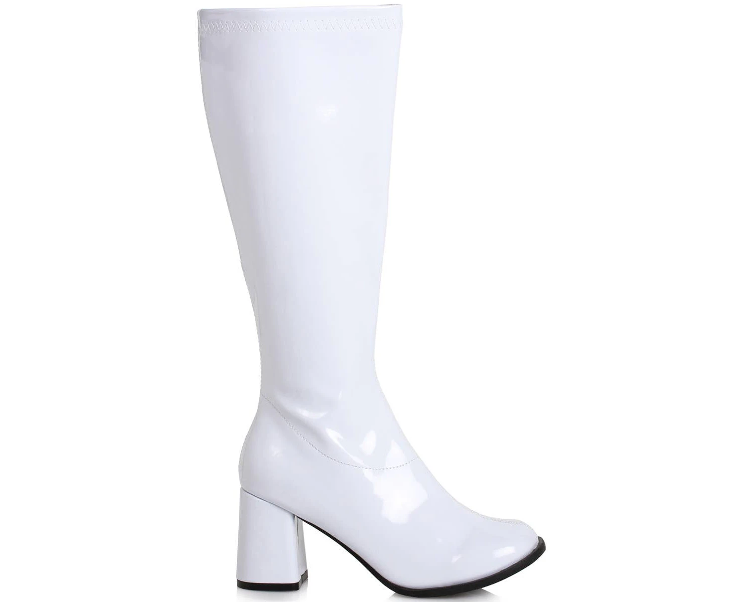 60's Women's Wide Calf White Go Go Costume Boots - New