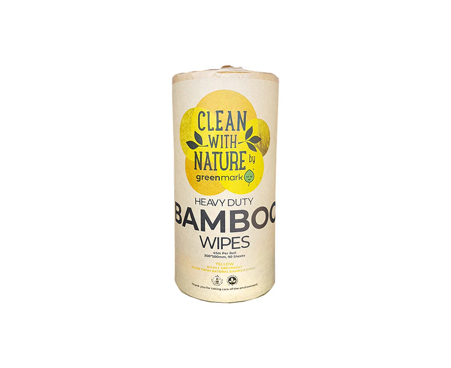 Bamboo Heavy Duty Biodegradable Chux Wipes 45m 90 Sheets Yellow