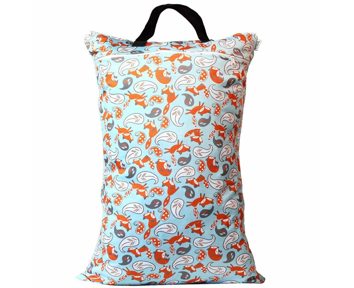 Waterproof Double Zip Large Wet Bag Fox 40x70cm