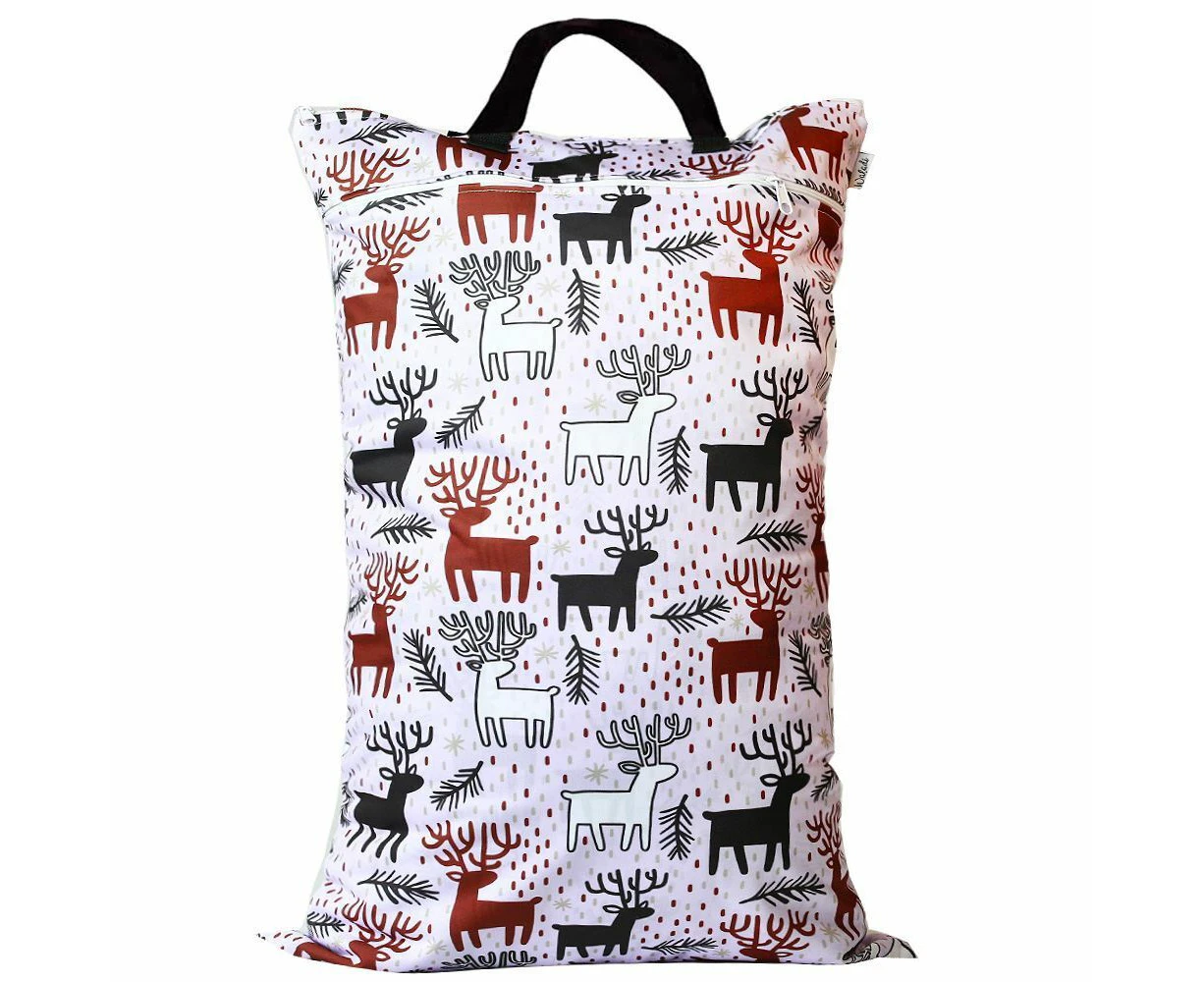 Waterproof Double Zip Large Wet Bag Reindeer 40x70cm