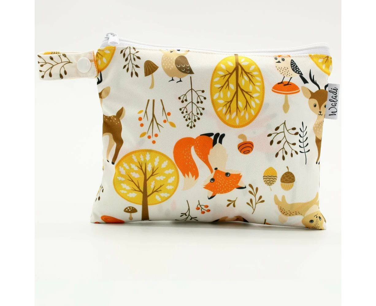 Small Waterproof Wet Bag with Zip 19 x 16cm - Forest Design