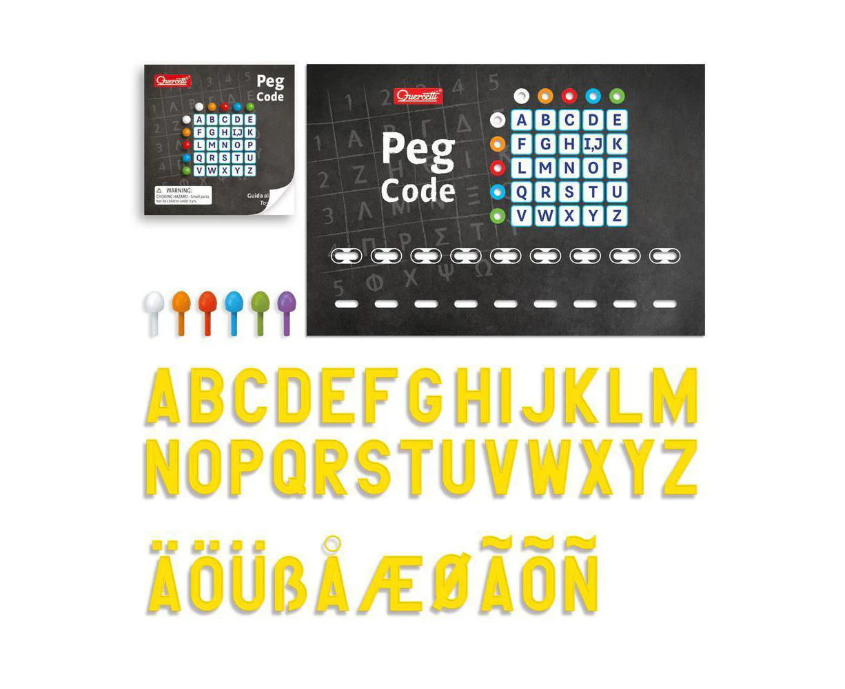 132pc Quercetti Peg Code Kids/Children Educational Fun Game w/ Alphabets 5-7y