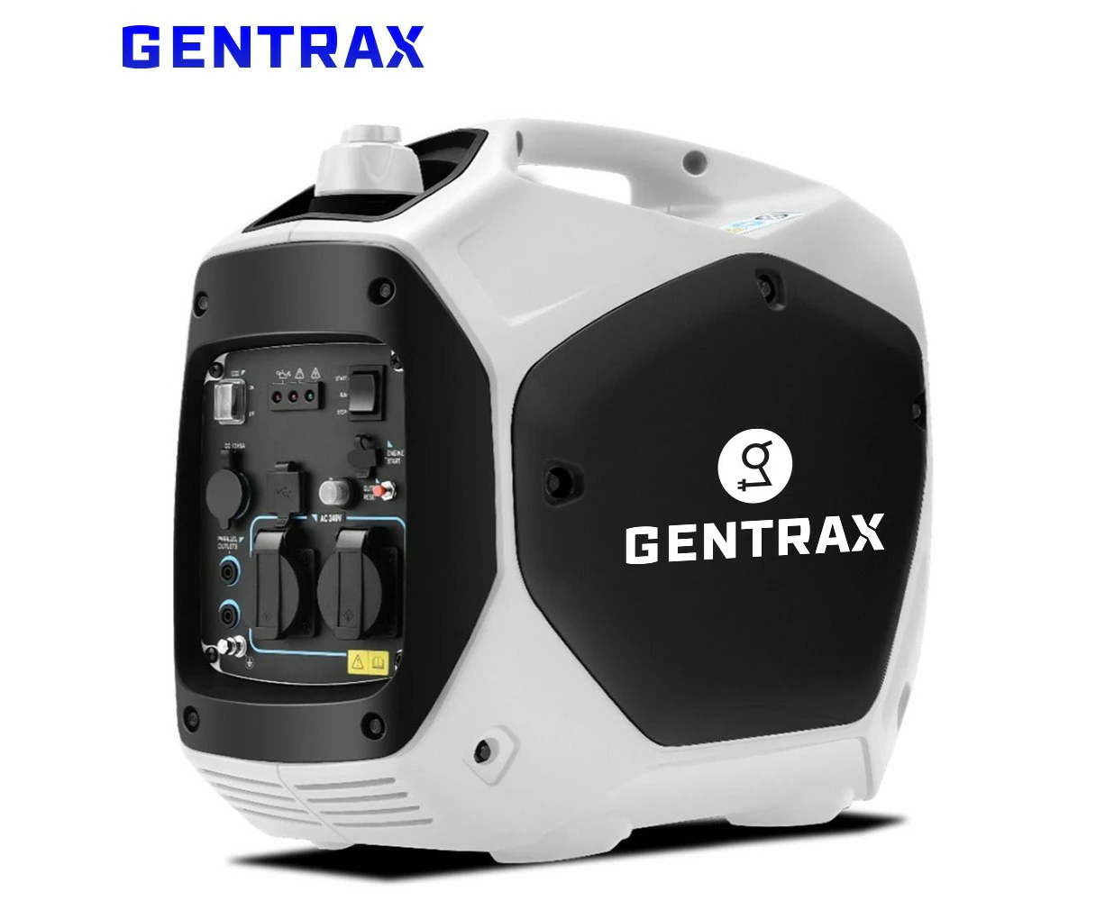 GENTRAX GT2200 Inverter Generator 2200W Max 2000W Rated Sine Wave Petrol Electric Start Portable Petrol Camping RV Silent Quiet Power Petrol Recoil Starter