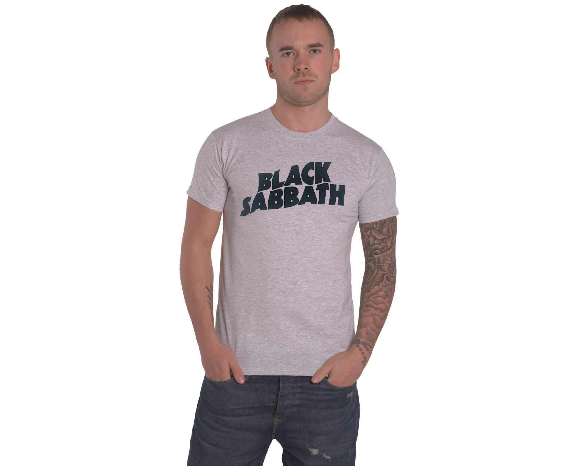 Sabbath T Shirt Classic Wavy Band Logo  Official Unisex