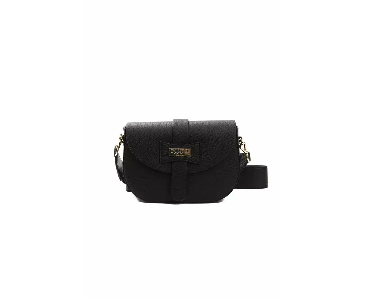 Pompei Donatella Black Leather Women Crossbody Bag