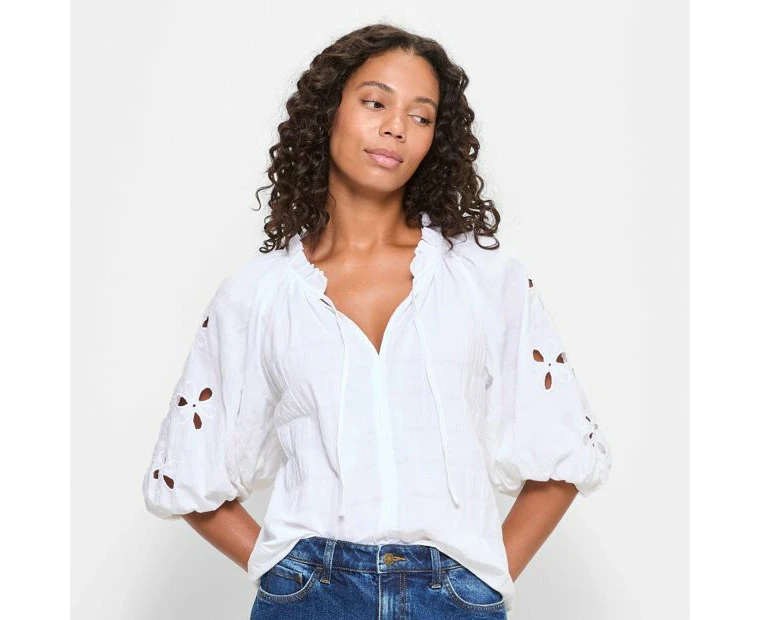 Target Embroidered 3/4 Sleeve Blouse