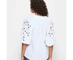 Target Embroidered 3/4 Sleeve Blouse