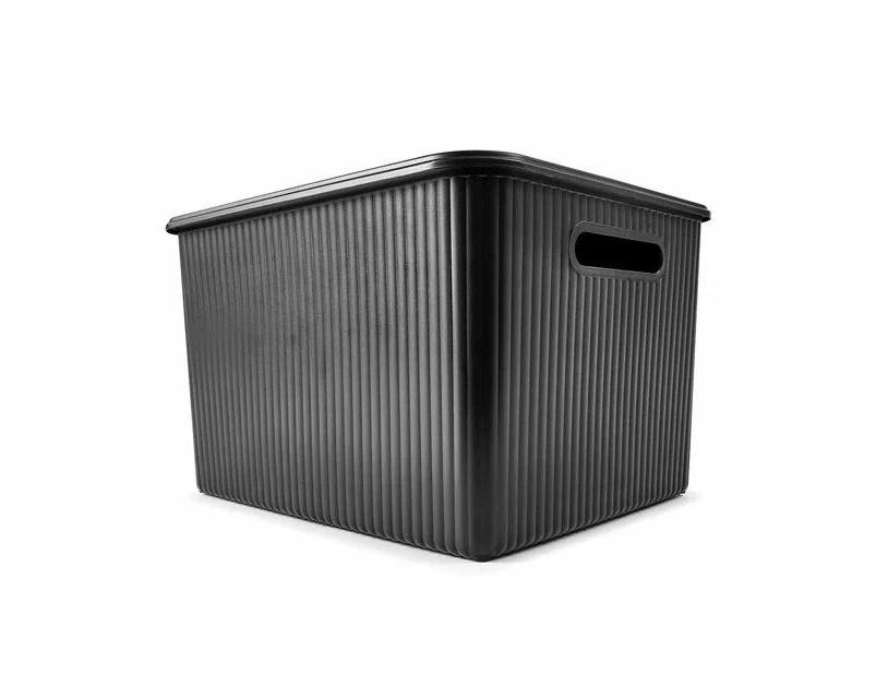 18L Ribbed Container, Black - Anko