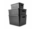 18L Ribbed Container, Black - Anko