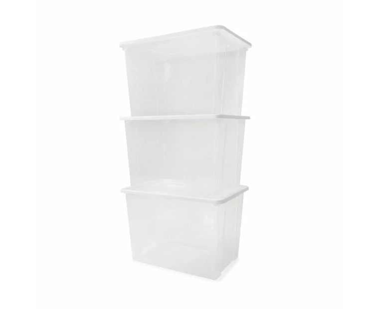 Set of 3 20L Storage Box with Lid - Anko