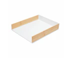 Bamboo and Plastic Desk Tray, White - Anko