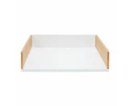 Bamboo and Plastic Desk Tray, White - Anko