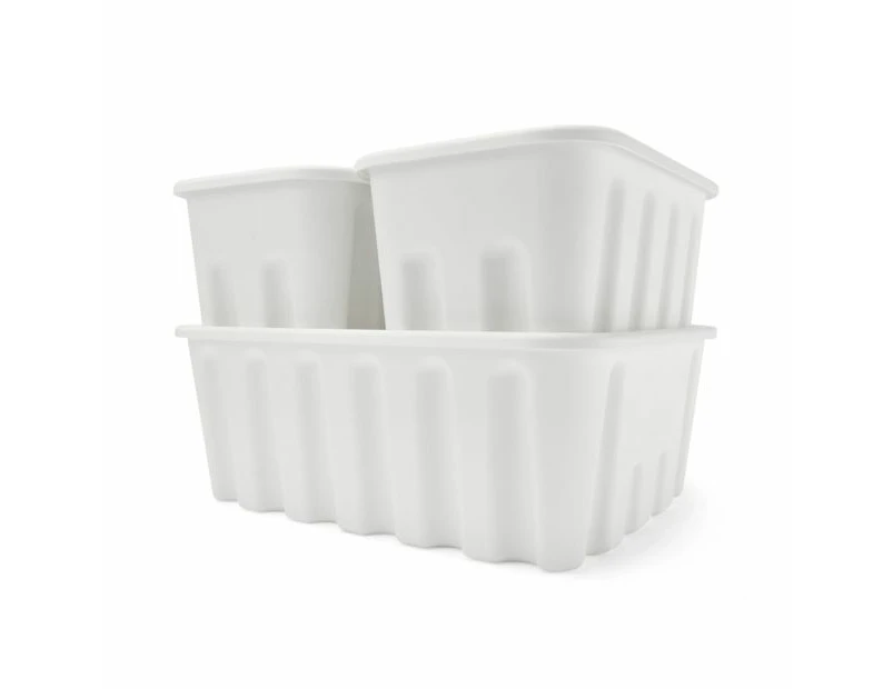 Set of 3 Moulded Plastic Tubs - Anko