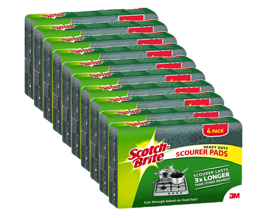 10 Packs Scotch Brite Scourer Pads Scour Heavy Duty Pack 4