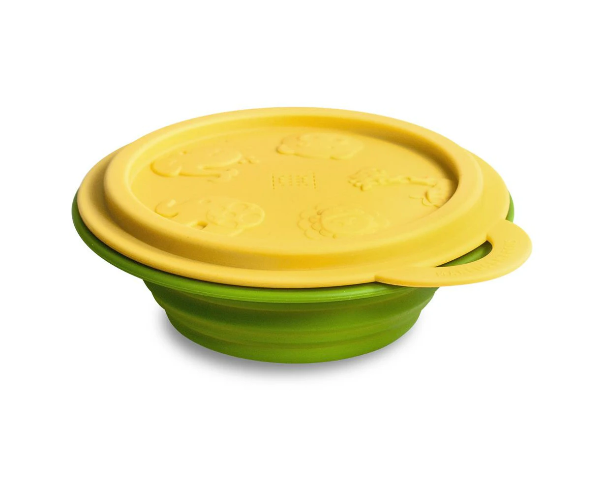 Marcus & Marcus Collapsible Travel Bowl With Lid - Lola The Giraffe - Yellow