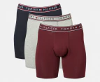 Tommy Hilfiger Men's Cotton Stretch Boxer Briefs 3-Pack - Black/Grey/Burgundy