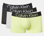 Calvin Klein Men's Microfibre Low Rise Trunks 3-Pack - Black/Lime Sherbet/High Rise