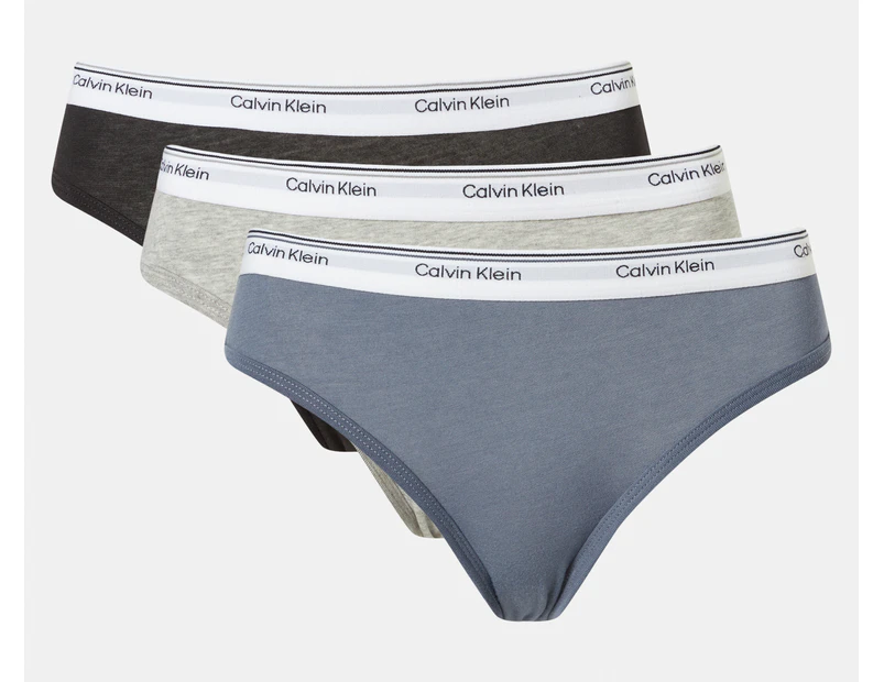 Calvin Klein Women's Balance Bikini Briefs 3-Pack - Black/Grey Heather/Grisaille