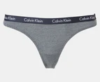 Calvin Klein Women's Carousel Thongs 3-Pack - Shoreline/Grey Heather/Black