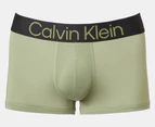 Calvin Klein Men's Microfibre Low Rise Trunks 3-Pack - Peacoat/Wolf Grey/Oil Green