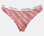 Calvin Klein Women's Carousel Bikini Briefs 3-Pack - Black/Nymphs Thigh/Mauve