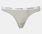 Calvin Klein Women's Carousel Thongs 3-Pack - Shoreline/Grey Heather/Black