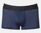 Calvin Klein Men's Microfibre Low Rise Trunks 3-Pack - Peacoat/Wolf Grey/Oil Green