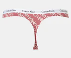 Calvin Klein Women's Carousel Thongs 3-Pack - Black/Nymphs Thigh/Mauve