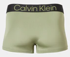 Calvin Klein Men's Microfibre Low Rise Trunks 3-Pack - Peacoat/Wolf Grey/Oil Green