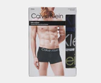 Calvin Klein Men's Microfibre Low Rise Trunks 3-Pack - Peacoat/Wolf Grey/Oil Green