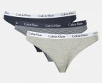 Calvin Klein Women's Carousel Bikini Briefs 3-Pack - Shoreline/Grey Heather/Black