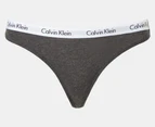 Calvin Klein Women's Carousel Thongs 5-Pack - Black/Charcoal/Nymph's Thigh/Cedar/Script Black