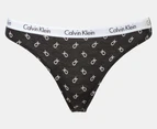 Calvin Klein Women's Carousel Thongs 5-Pack - Black/Grey Heather/Nymph's Thigh/Cedar/CK Black