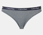 Calvin Klein Women's Carousel Bikini Briefs 3-Pack - Shoreline/Grey Heather/Black