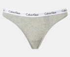 Calvin Klein Women's Carousel Thongs 5-Pack - Black/Grey Heather/Nymph's Thigh/Cedar/CK Black