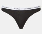 Calvin Klein Women's Carousel Thongs 5-Pack - Black/Charcoal/Nymph's Thigh/Cedar/Script Black