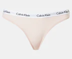 Calvin Klein Women's Carousel Thongs 5-Pack - Black/Charcoal/Nymph's Thigh/Cedar/Script Black