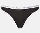 Calvin Klein Women's Carousel Thongs 5-Pack - Black/Grey Heather/Nymph's Thigh/Cedar/CK Black