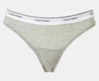 Calvin Klein Women's Balance Thongs 3-Pack - Black/Grey Heather/Grisaille