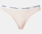 Calvin Klein Women's Carousel Thongs 5-Pack - Black/Grey Heather/Nymph's Thigh/Cedar/CK Black