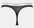 Calvin Klein Women's Balance Thongs 3-Pack - Black/Grey Heather/Grisaille