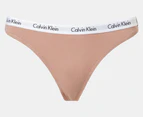 Calvin Klein Women's Carousel Thongs 5-Pack - Black/Grey Heather/Nymph's Thigh/Cedar/CK Black