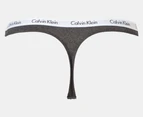 Calvin Klein Women's Carousel Thongs 5-Pack - Black/Charcoal/Nymph's Thigh/Cedar/Script Black