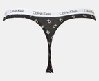 Calvin Klein Women's Carousel Thongs 5-Pack - Black/Grey Heather/Nymph's Thigh/Cedar/CK Black