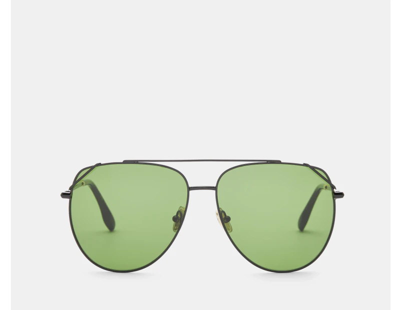 Victoria Beckham Women's VB230S Aviator Sunglasses - Black/Green