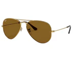 Mens Ray Ban Sunglasses Rb3025 Aviator Classic Polished Gold/Brown Sunnies - M