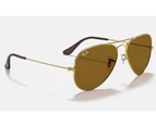 Mens Ray Ban Sunglasses Rb3025 Aviator Classic Polished Gold/Brown Sunnies - M